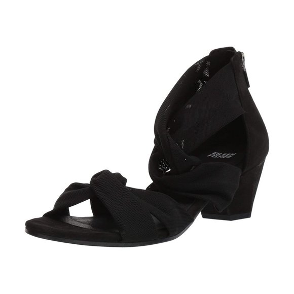 Eileen Fisher Joy Knotted Mesh Block Heel Sandals - 8 - NWT - Picture 2 of 8
